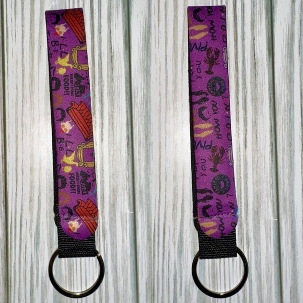 FRIENDS TV show purple Wristlet car key lanyard new